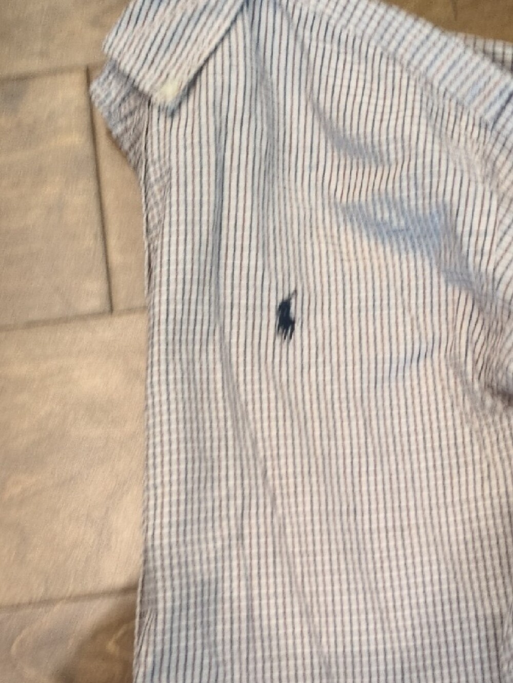 Ralph Lauren Boys White,Red, And Black Micro-Check Boys Button-Down Shirt, Sz L - Picture 7 of 9